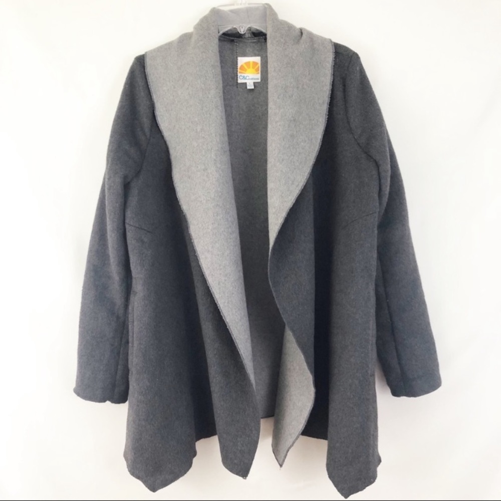 C & C California Soft Grey Open Front Coat - image 1